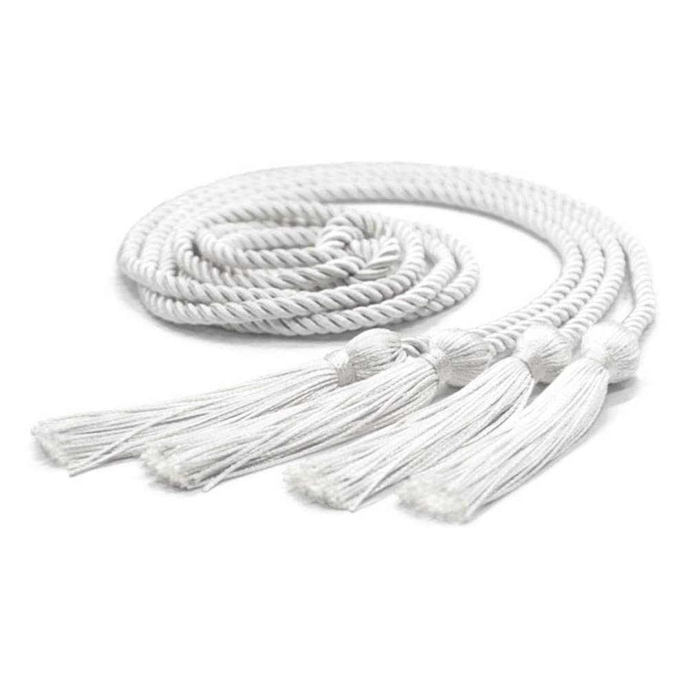Graduation Double Honor Cord tassel  (White)  Academic Honor Cord,Our Best Quality